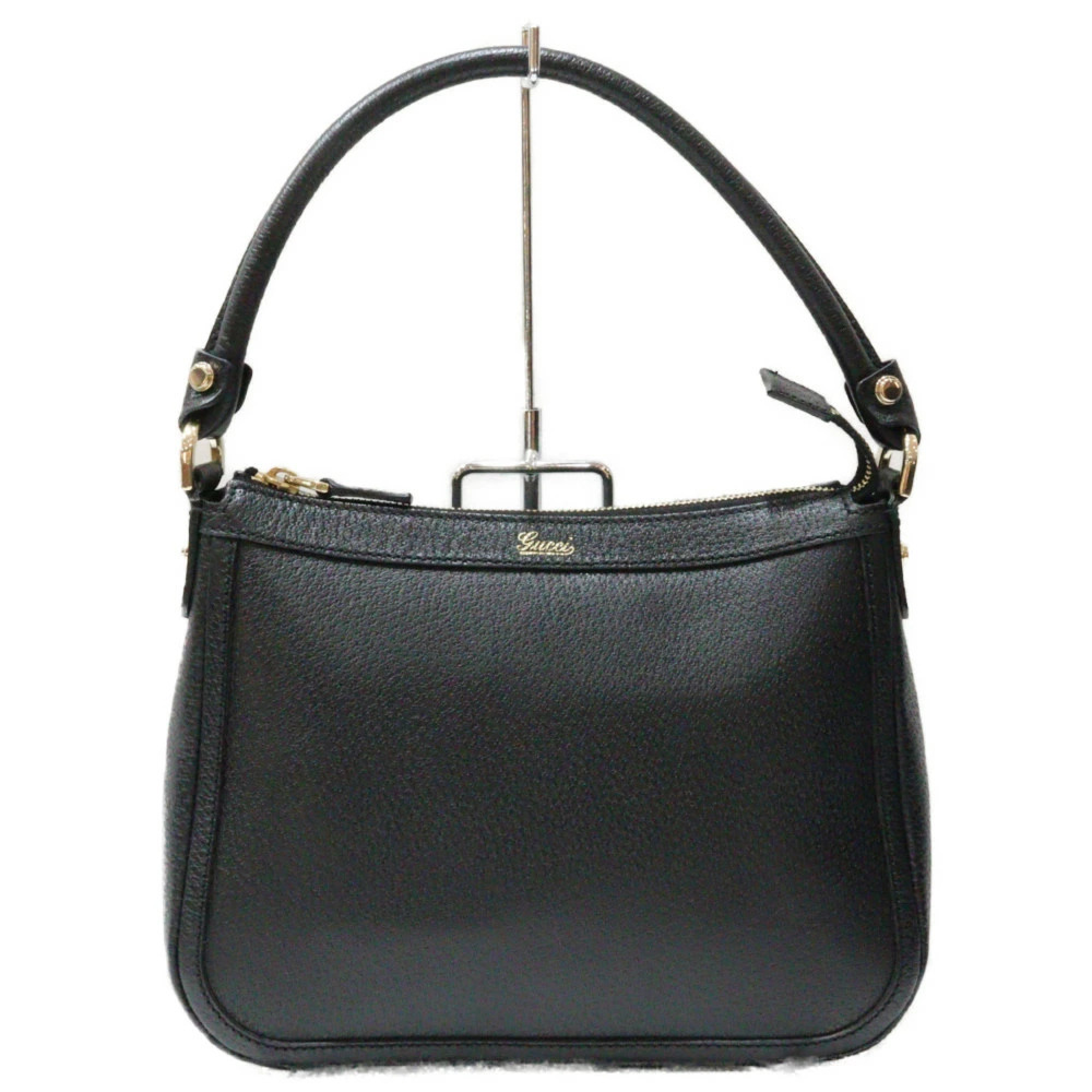 GUCCI Hobo Bag Leather Black Handbag